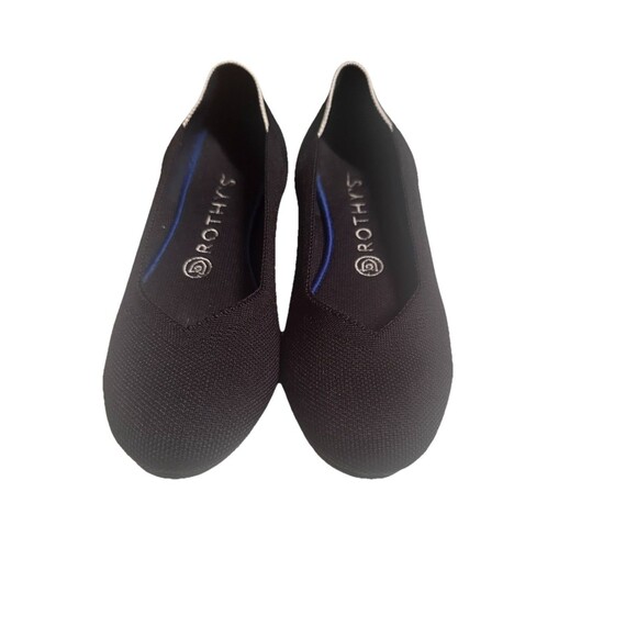 Rothy’s The Flat Ballet Loafer Slip On Shoes Womens 7.5 Black Round Toe Classic - Picture 1 of 8